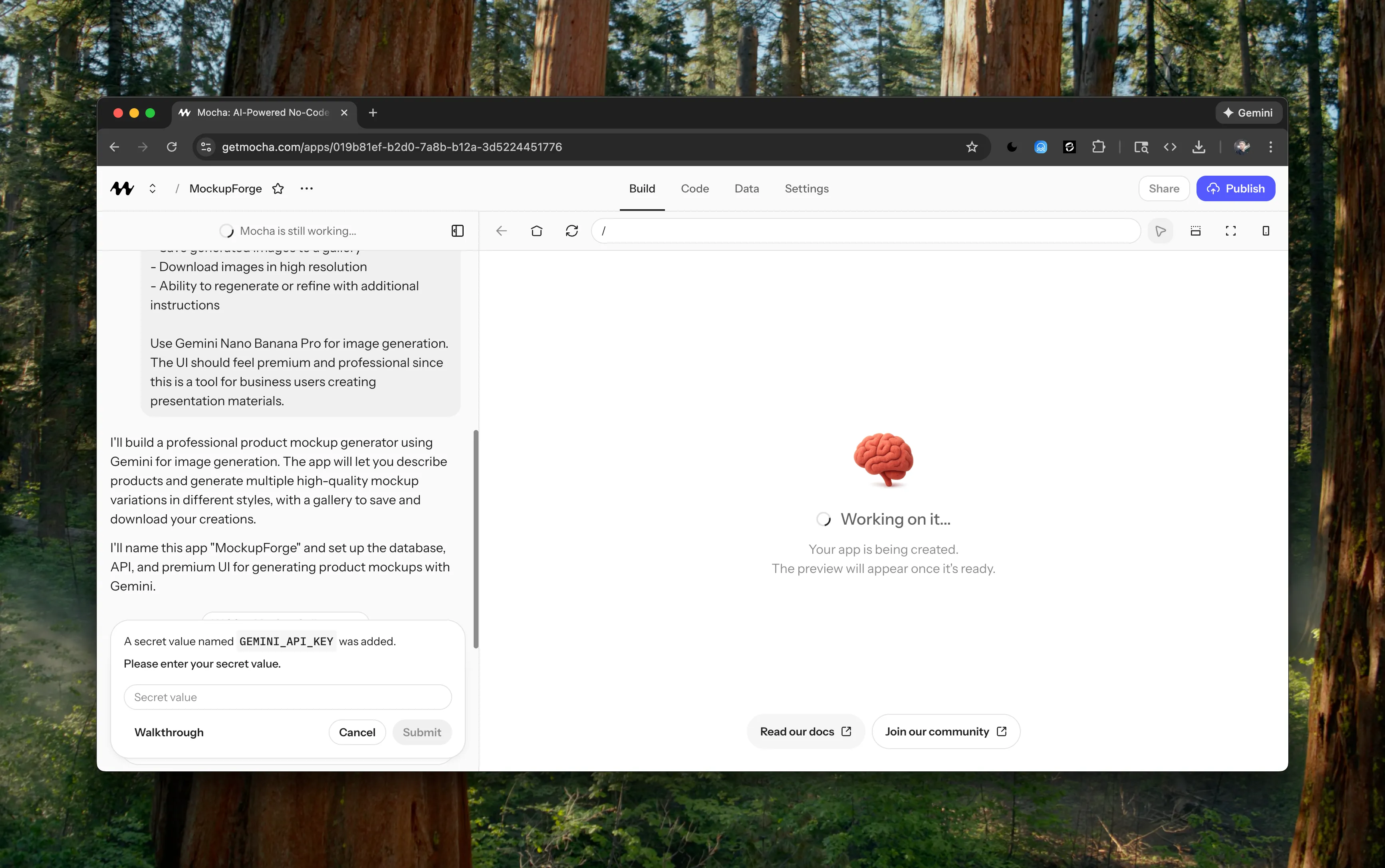 Gemini Prompt Interface
